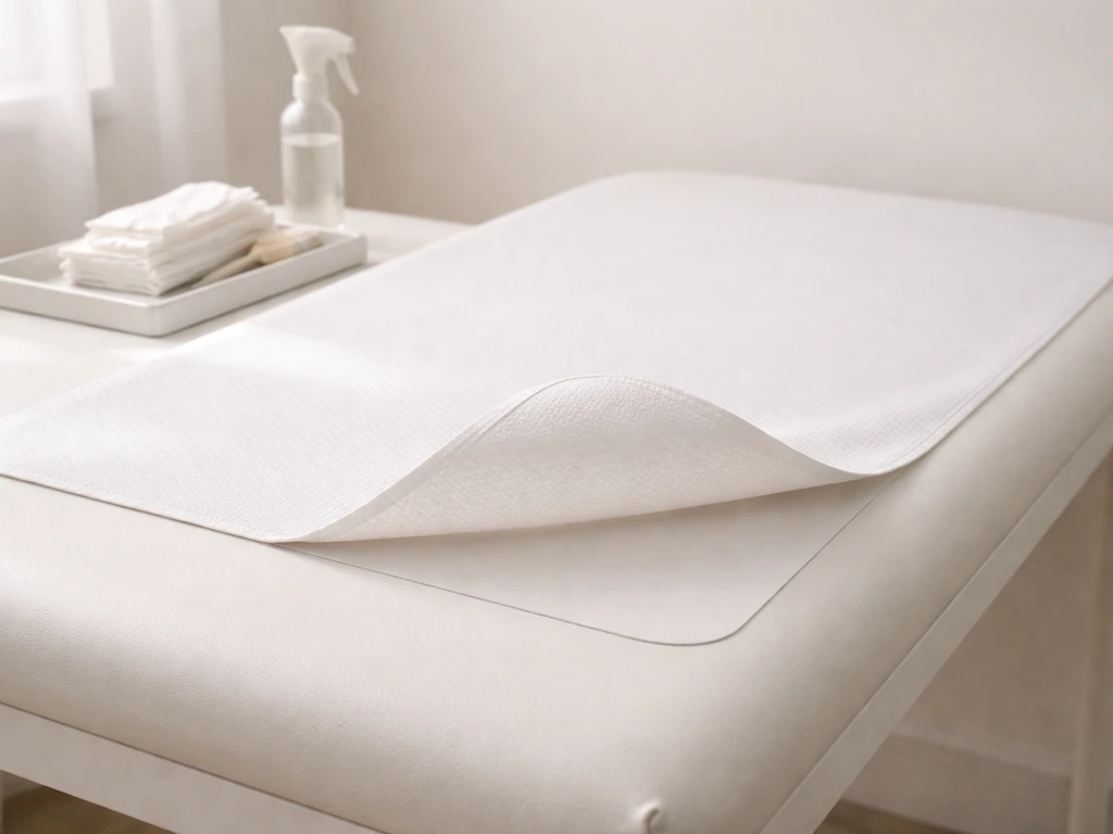 Minimal photo of a flat-top cleaning setup with removable liners, brush and wipes staged beside the table